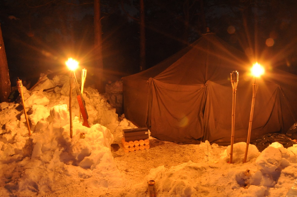 Tent. Matsirand. Holiday in Estonia, Matsi beach on winter.