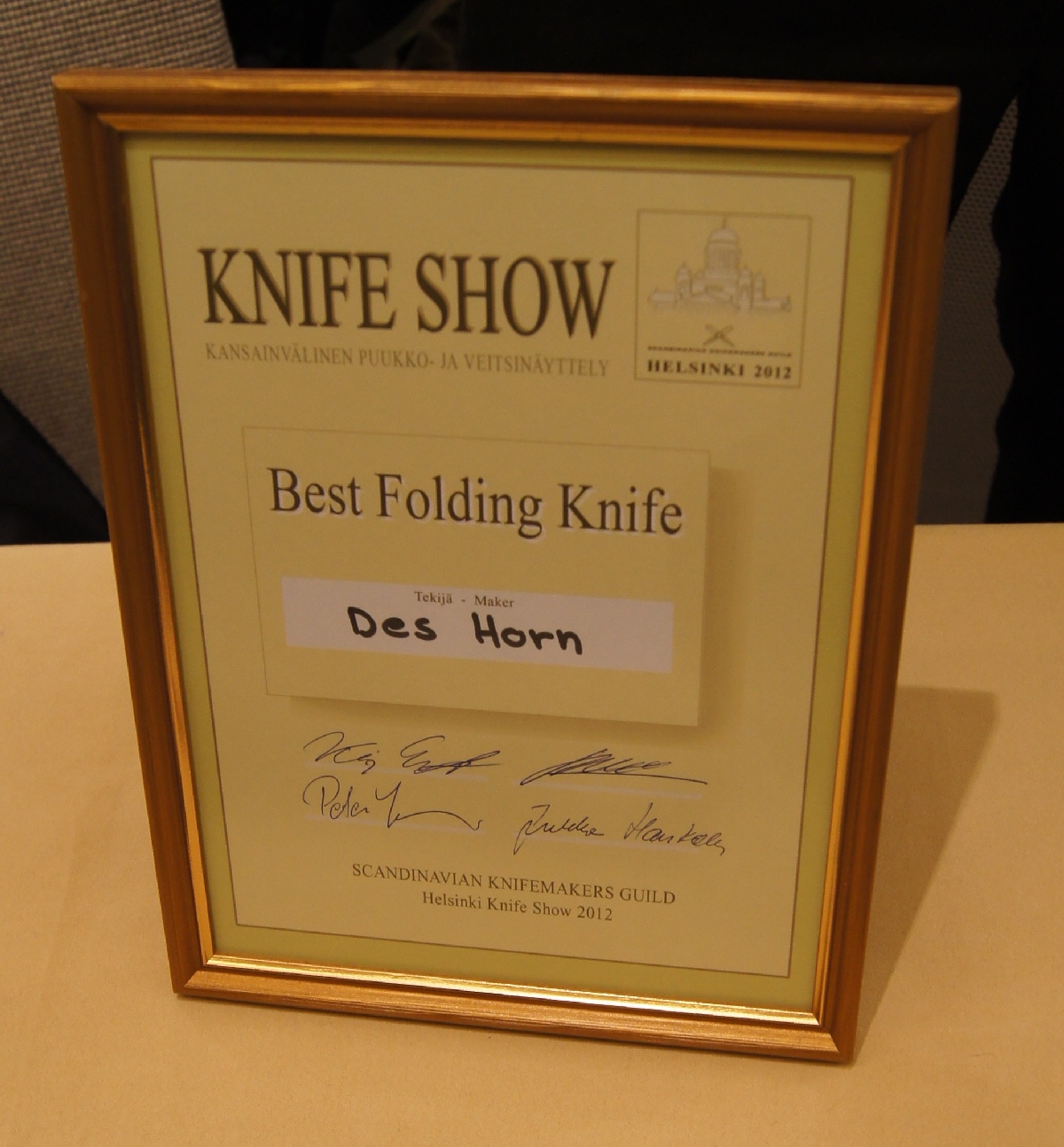 Des Horn. Helsinki Knife Show 2012.
