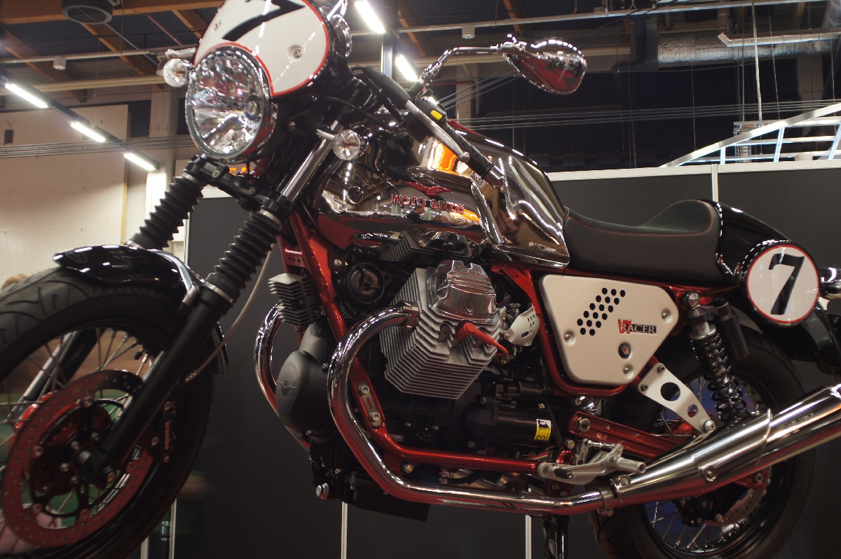 Moto Guzzi V7 Racer. MP 12 Motorcycle Show.