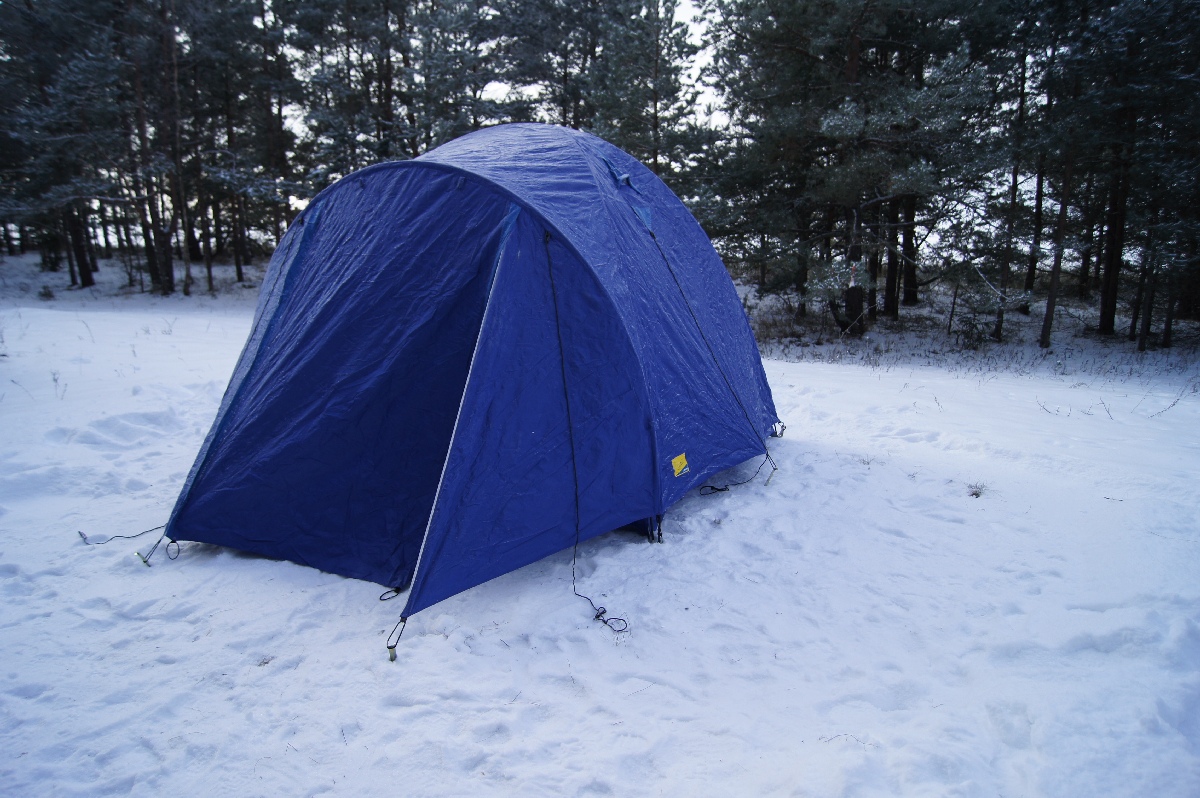Tent Ferrino BAHAMA 4. Matsirand. Holiday in Estonia, Matsi beach on winter.