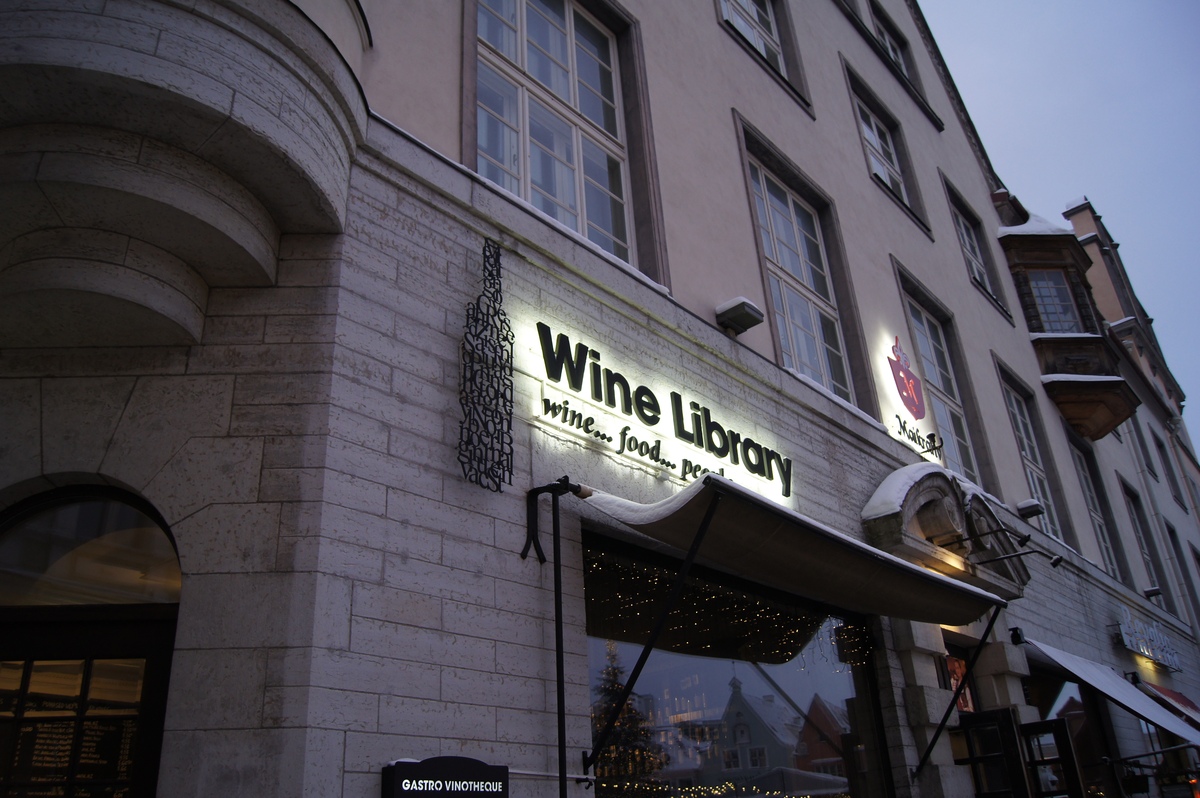 Wine Library. Walking in Tallinn.