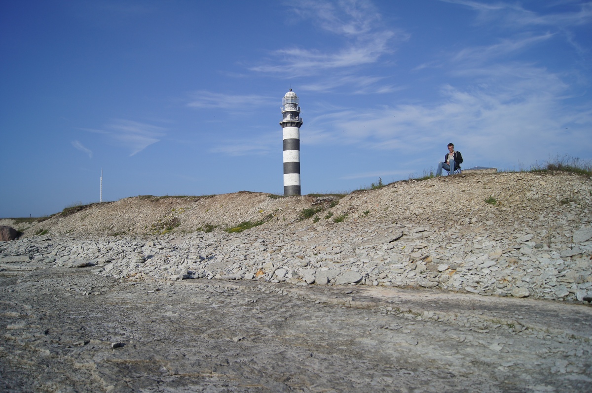 Lighthouse. Midsummer day in Osmussaar island.