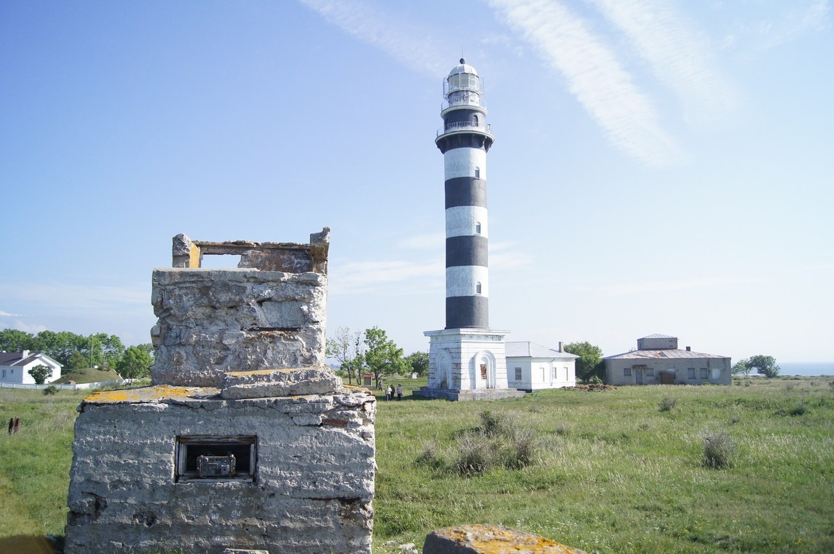 Lighthouse. Military facilities on the Osmussaar island.