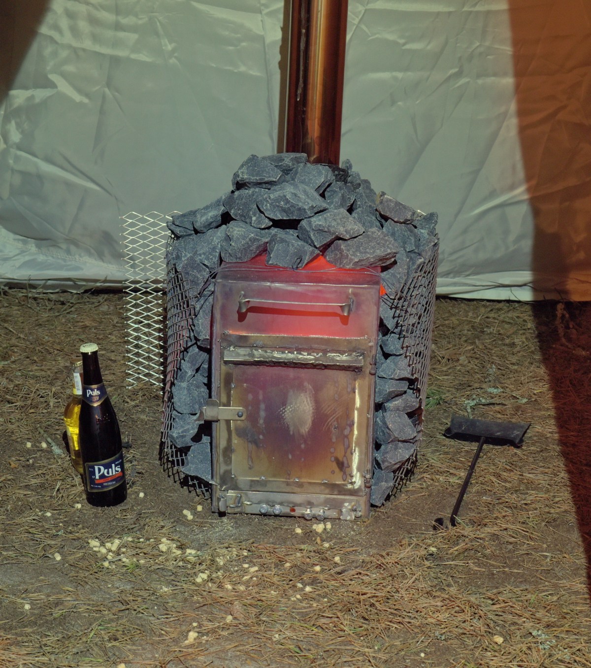 Самодельная печка с тёмным пивом Puls. Новый год на природе, Палдиски.