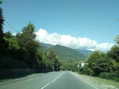 Абхазия - вид из окна машины
