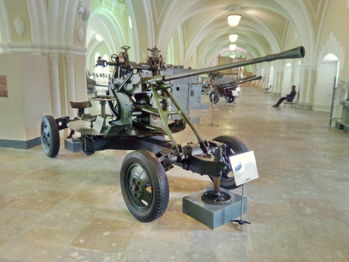 37-мм зенитная пушка обр. 1939 г. Музей артиллерии и связи. Вторая мировая.